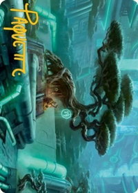 Forest (292) Art Card (Gold-Stamped Signature) - Art Series: Kamigawa: Neon Dynasty (ASNEO) #44 - Special Magic: The Gathering Trading Card