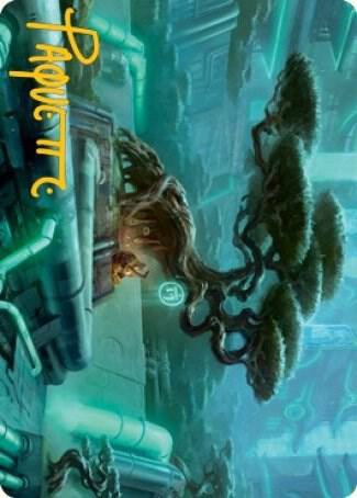 Forest (292) Art Card (Gold-Stamped Signature) - Art Series: Kamigawa: Neon Dynasty Magic: The Gathering trading card