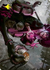 Undercity Scrounger Art Card (Gold-Stamped Signature) - Art Series: Kamigawa: Neon Dynasty (ASNEO) #42 - Special Magic: The Gathering Trading Card