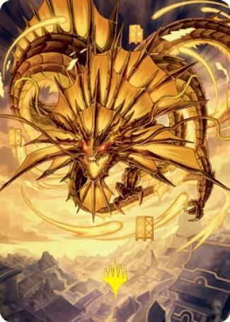 Ao, the Dawn Sky Art Card (46/81) (Gold-Stamped Signature) trading card from Art Series: Kamigawa: Neon Dynasty Ao, the Dawn Sky Art Card (46/81) (Gold-Stamped Signature) - Art Series: Kamigawa: Neon Dynasty Magic: The Gathering trading card