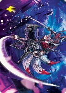 Blade-Blizzard Kitsune Art Card (Gold-Stamped Signature) - Art Series: Kamigawa: Neon Dynasty (ASNEO) #47 - Special Magic: The Gathering Trading Card