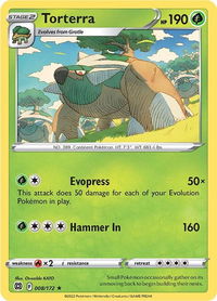 Torterra - SWSH09: Brilliant Stars (SWSH09) #008/172 - Holo Rare Pokémon Trading Card