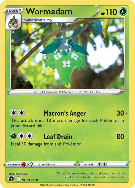 Wormadam (10) trading card from SWSH09: Brilliant Stars Wormadam (10) - SWSH09: Brilliant Stars Pokémon trading card