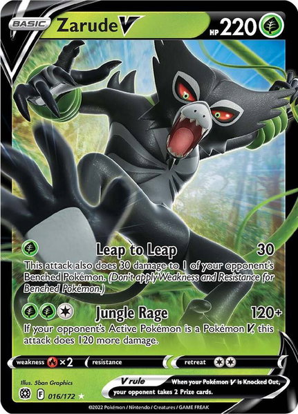 Zarude V - SWSH09: Brilliant Stars Pokémon trading card