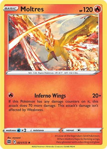 Moltres - SWSH09: Brilliant Stars (SWSH09) #021/172 - Holo Rare Pokémon Trading Card