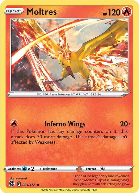 Moltres - SWSH09: Brilliant Stars Pokémon trading card