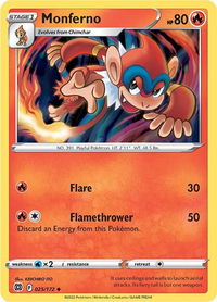Monferno - SWSH09: Brilliant Stars (SWSH09) #025/172 - Uncommon Pokémon Trading Card
