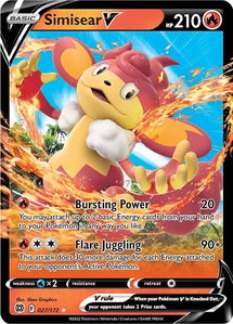 Simisear V - SWSH09: Brilliant Stars (SWSH09) #027/172 - Ultra Rare Pokémon Trading Card