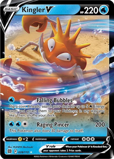 Kingler V - SWSH09: Brilliant Stars Pokémon trading card