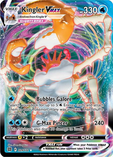 Kingler VMAX - SWSH09: Brilliant Stars Pokémon trading card