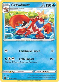 Crawdaunt - SWSH09: Brilliant Stars (SWSH09) #033/172 - Uncommon Pokémon Trading Card