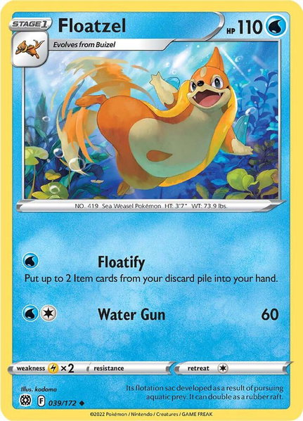 Floatzel - SWSH09: Brilliant Stars Pokémon trading card