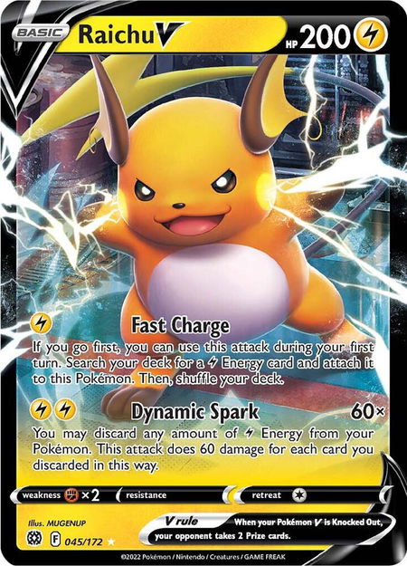 Raichu V - SWSH09: Brilliant Stars Pokémon trading card