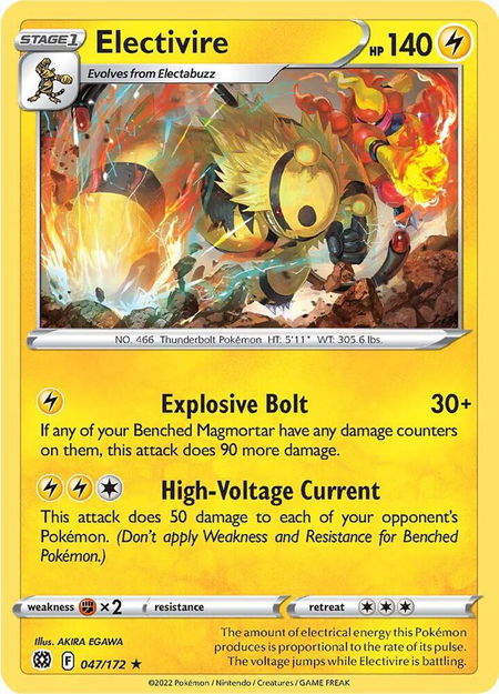 Electivire - SWSH09: Brilliant Stars Pokémon trading card