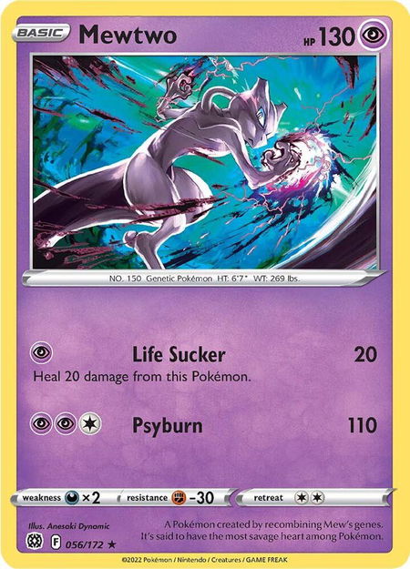 Mewtwo - SWSH09: Brilliant Stars Pokémon trading card