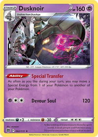 Dusknoir - SWSH09: Brilliant Stars (SWSH09) #062/172 - Holo Rare Pokémon Trading Card