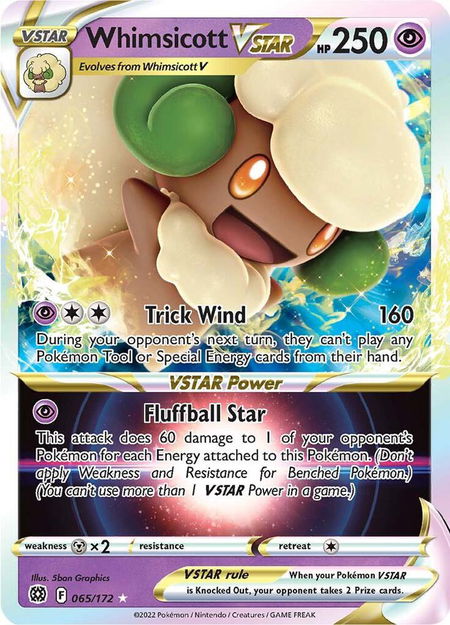Whimsicott VSTAR - SWSH09: Brilliant Stars Pokémon trading card