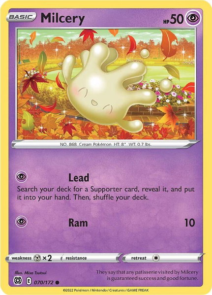 Milcery trading card from SWSH09: Brilliant Stars Milcery - SWSH09: Brilliant Stars Pokémon trading card