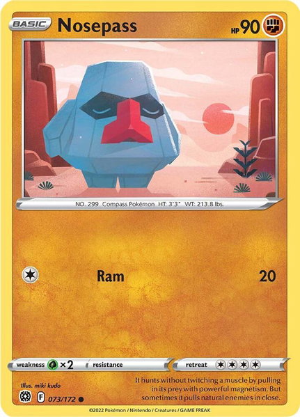 Nosepass - SWSH09: Brilliant Stars Pokémon trading card