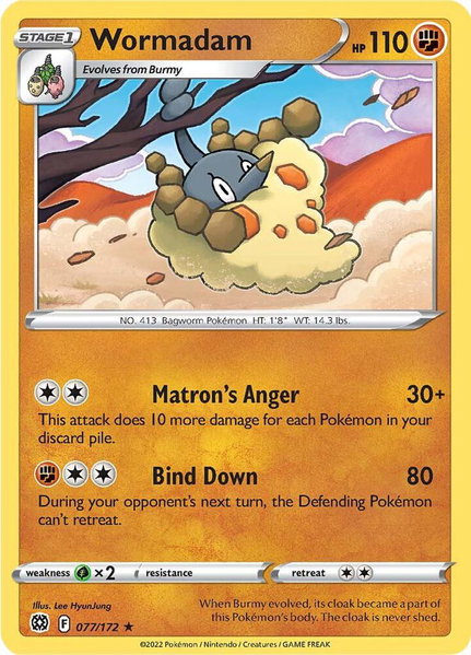 Wormadam (77) trading card from SWSH09: Brilliant Stars Wormadam (77) - SWSH09: Brilliant Stars Pokémon trading card