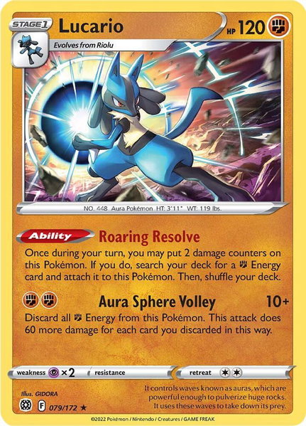 Lucario - SWSH09: Brilliant Stars Pokémon trading card