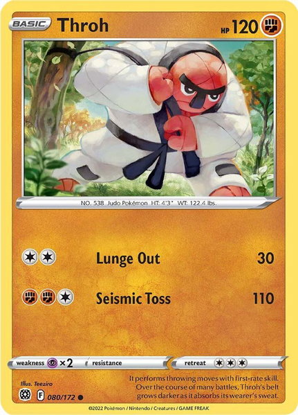 Throh trading card from SWSH09: Brilliant Stars Throh - SWSH09: Brilliant Stars Pokémon trading card