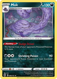 Muk - SWSH09: Brilliant Stars (SWSH09) #085/172 - Rare Pokémon Trading Card