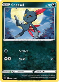 Sneasel - SWSH09: Brilliant Stars (SWSH09) #086/172 - Common Pokémon Trading Card