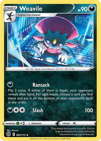 Weavile - SWSH09: Brilliant Stars (SWSH09) #087/172 - Uncommon Pokémon Trading Card