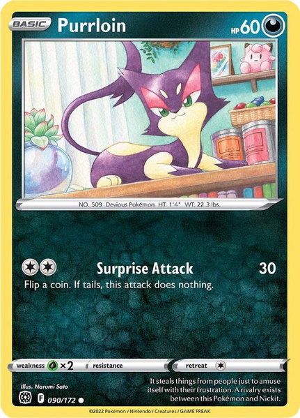 Purrloin - SWSH09: Brilliant Stars Pokémon trading card