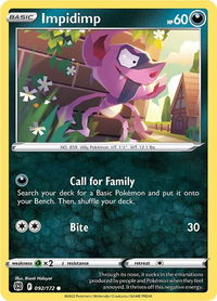 Impidimp - SWSH09: Brilliant Stars (SWSH09) #092/172 - Common Pokémon Trading Card