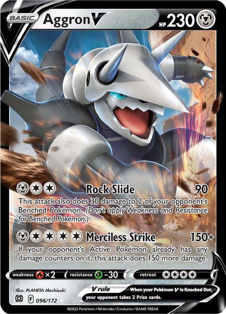 Aggron V - SWSH09: Brilliant Stars Pokémon trading card