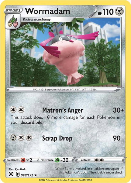 Wormadam (98) trading card from SWSH09: Brilliant Stars Wormadam (98) - SWSH09: Brilliant Stars Pokémon trading card