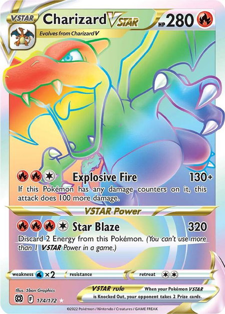 Charizard VSTAR (Secret) - SWSH09: Brilliant Stars Pokémon trading card