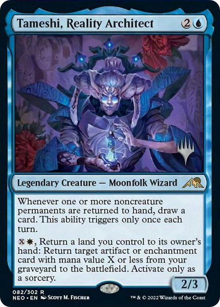 Tameshi, Reality Architect trading card from Promo Pack: Kamigawa: Neon Dynasty Tameshi, Reality Architect - Promo Pack: Kamigawa: Neon Dynasty Magic: The Gathering trading card