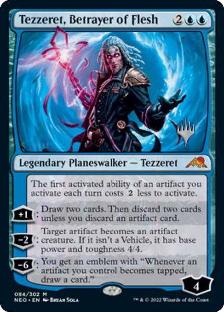 Tezzeret, Betrayer of Flesh - Promo Pack: Kamigawa: Neon Dynasty Magic: The Gathering trading card