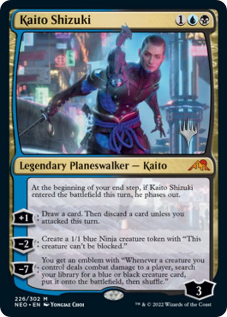 Kaito Shizuki trading card from Promo Pack: Kamigawa: Neon Dynasty Kaito Shizuki - Promo Pack: Kamigawa: Neon Dynasty Magic: The Gathering trading card