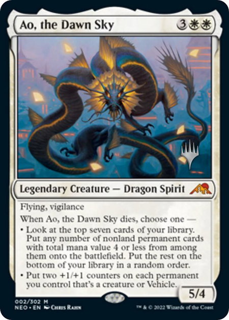 Ao, the Dawn Sky - Promo Pack: Kamigawa: Neon Dynasty Magic: The Gathering trading card