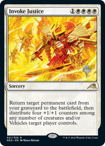 Invoke Justice - Promo Pack: Kamigawa: Neon Dynasty (PPNEO) #21p - Rare Magic: The Gathering Trading Card