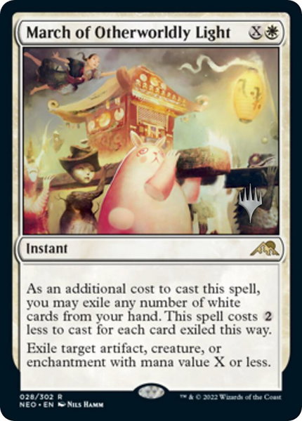 March of Otherworldly Light trading card from Promo Pack: Kamigawa: Neon Dynasty March of Otherworldly Light - Promo Pack: Kamigawa: Neon Dynasty Magic: The Gathering trading card