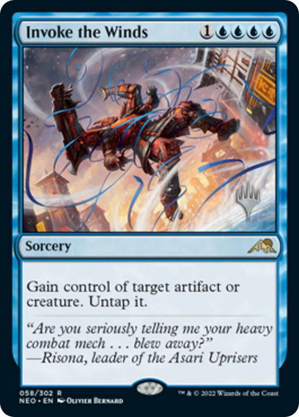 Invoke the Winds trading card from Promo Pack: Kamigawa: Neon Dynasty Invoke the Winds - Promo Pack: Kamigawa: Neon Dynasty Magic: The Gathering trading card
