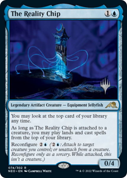 The Reality Chip trading card from Promo Pack: Kamigawa: Neon Dynasty The Reality Chip - Promo Pack: Kamigawa: Neon Dynasty Magic: The Gathering trading card