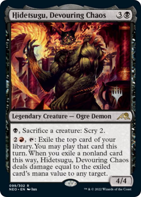 Hidetsugu, Devouring Chaos - Promo Pack: Kamigawa: Neon Dynasty Magic: The Gathering trading card