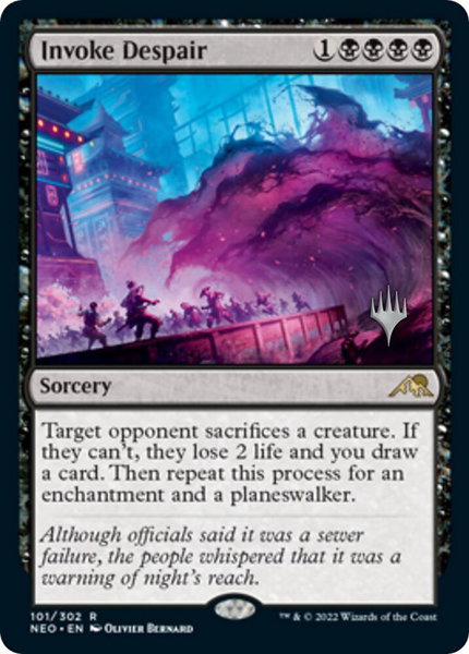 Invoke Despair trading card from Promo Pack: Kamigawa: Neon Dynasty Invoke Despair - Promo Pack: Kamigawa: Neon Dynasty Magic: The Gathering trading card