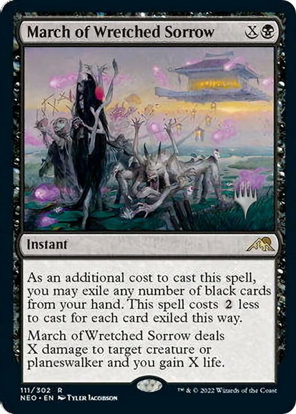 March of Wretched Sorrow trading card from Promo Pack: Kamigawa: Neon Dynasty March of Wretched Sorrow - Promo Pack: Kamigawa: Neon Dynasty Magic: The Gathering trading card