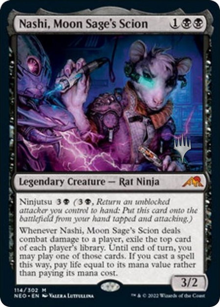 Nashi, Moon Sage's Scion - Promo Pack: Kamigawa: Neon Dynasty Magic: The Gathering trading card