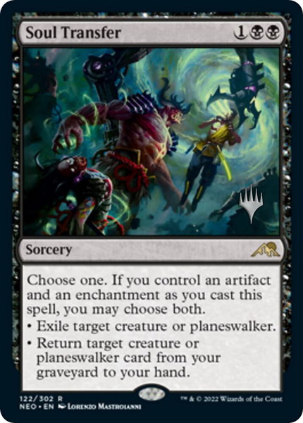 Soul Transfer trading card from Promo Pack: Kamigawa: Neon Dynasty Soul Transfer - Promo Pack: Kamigawa: Neon Dynasty Magic: The Gathering trading card