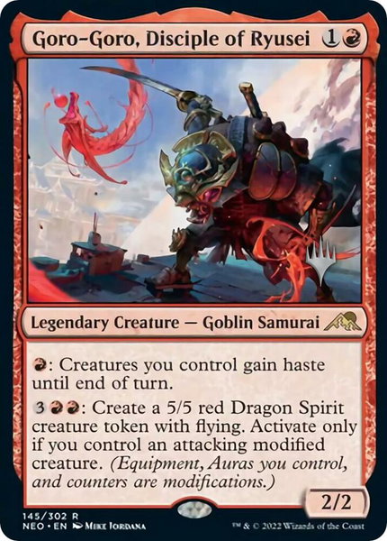 Goro-Goro, Disciple of Ryusei trading card from Promo Pack: Kamigawa: Neon Dynasty Goro-Goro, Disciple of Ryusei - Promo Pack: Kamigawa: Neon Dynasty Magic: The Gathering trading card