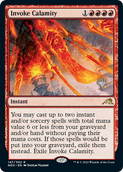 Invoke Calamity trading card from Promo Pack: Kamigawa: Neon Dynasty Invoke Calamity - Promo Pack: Kamigawa: Neon Dynasty Magic: The Gathering trading card