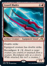 Lizard Blades - Promo Pack: Kamigawa: Neon Dynasty (PPNEO) #153p - Rare Magic: The Gathering Trading Card
